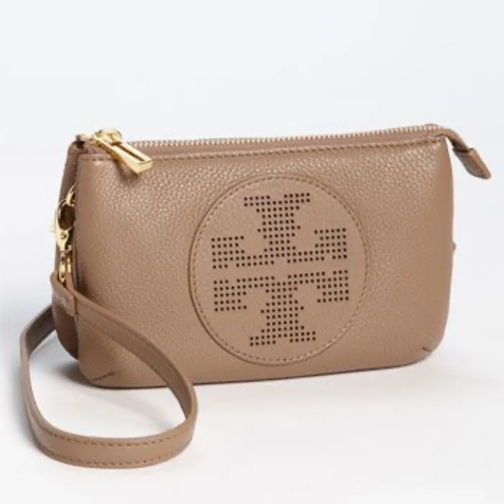 TORY BURCH Kipp Small Perforated Logo Leather Crossbody Bag